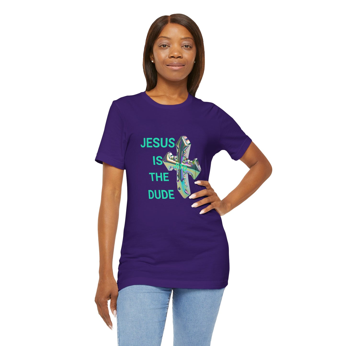 JITD IRIDESCENT CROSS TEE