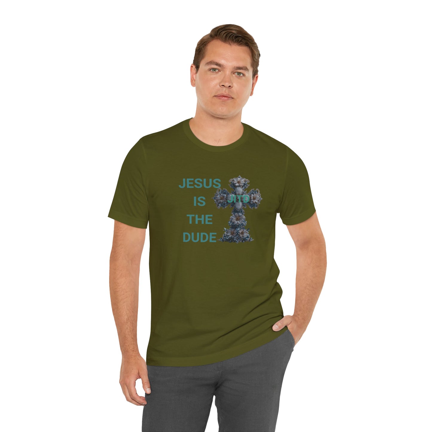 JITD BLUE FLOWER CROSS TEE