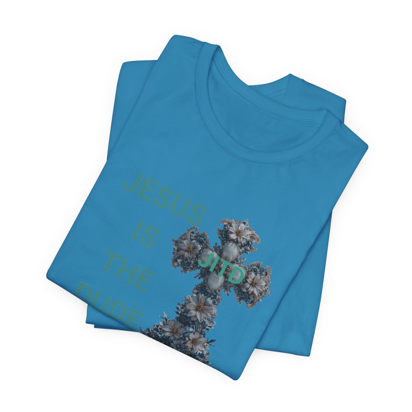 JITD BLUE FLOWER CROSS TEE