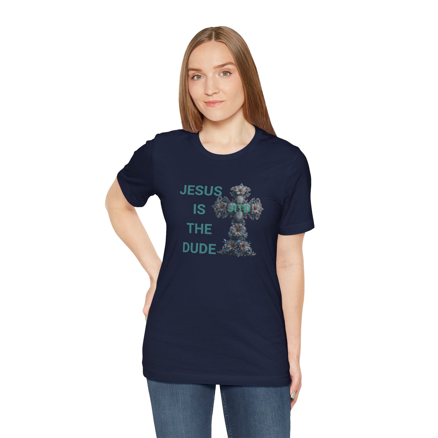 JITD BLUE FLOWER CROSS TEE