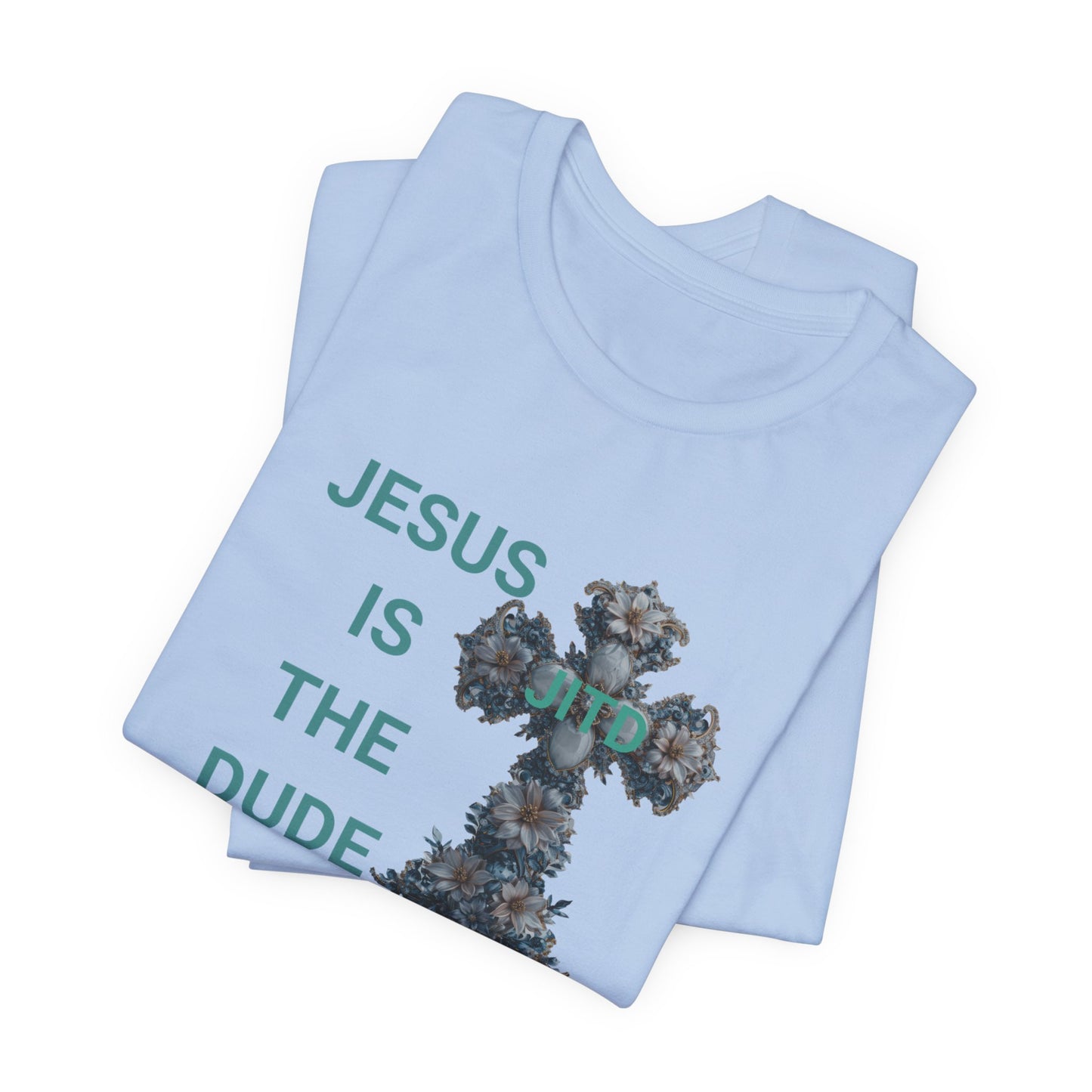 JITD BLUE FLOWER CROSS TEE