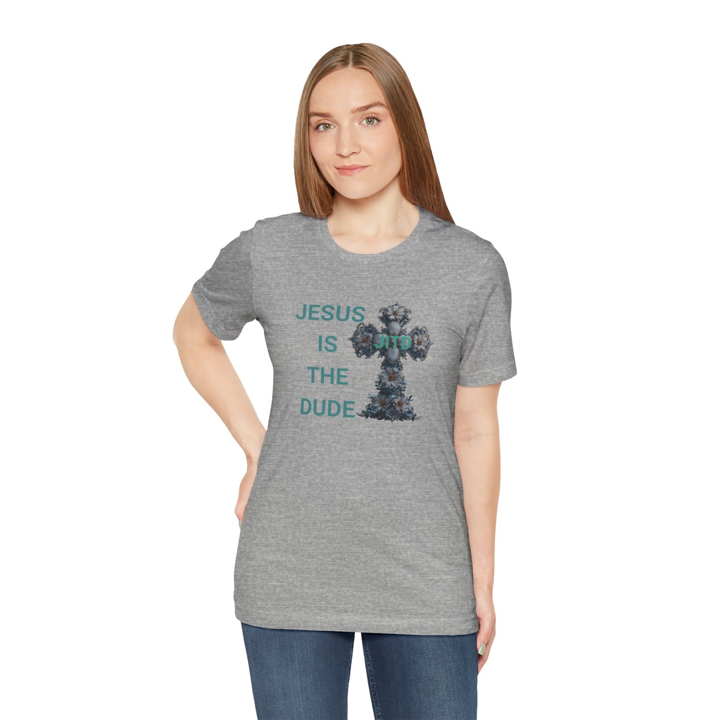 JITD BLUE FLOWER CROSS TEE