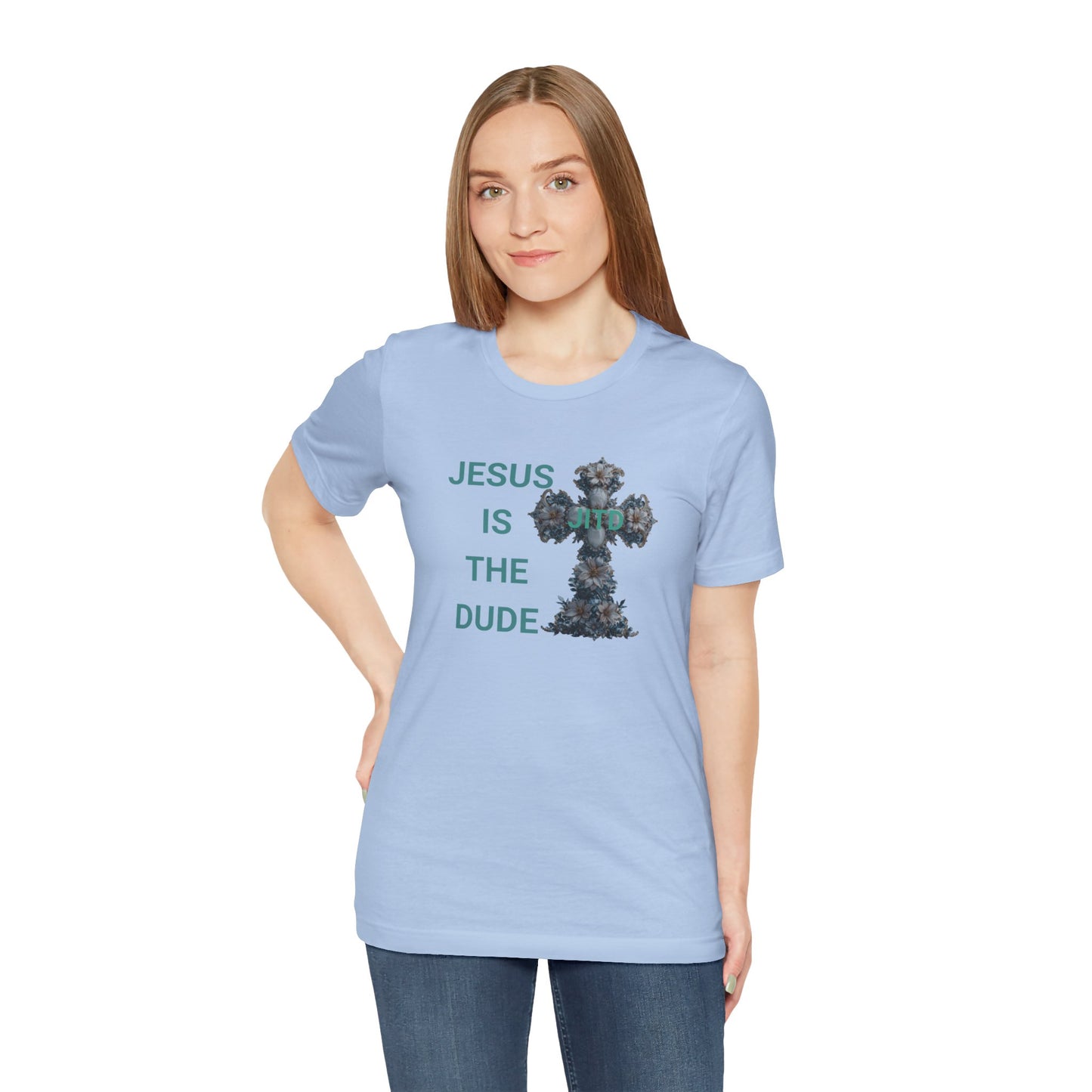JITD BLUE FLOWER CROSS TEE