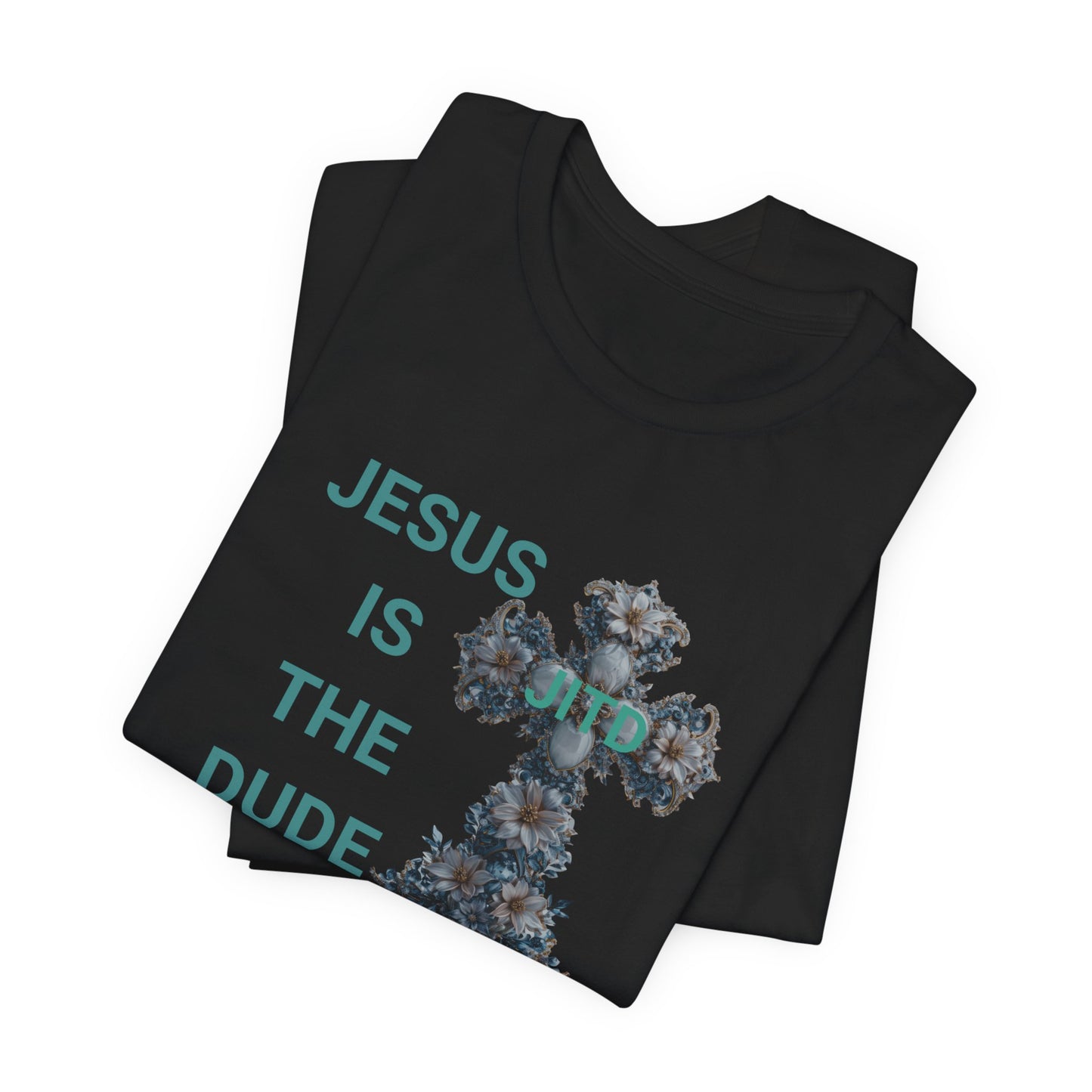 JITD BLUE FLOWER CROSS TEE