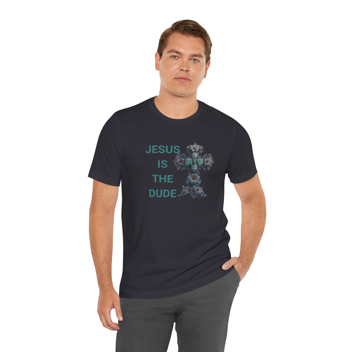JITD BLUE FLOWER CROSS TEE