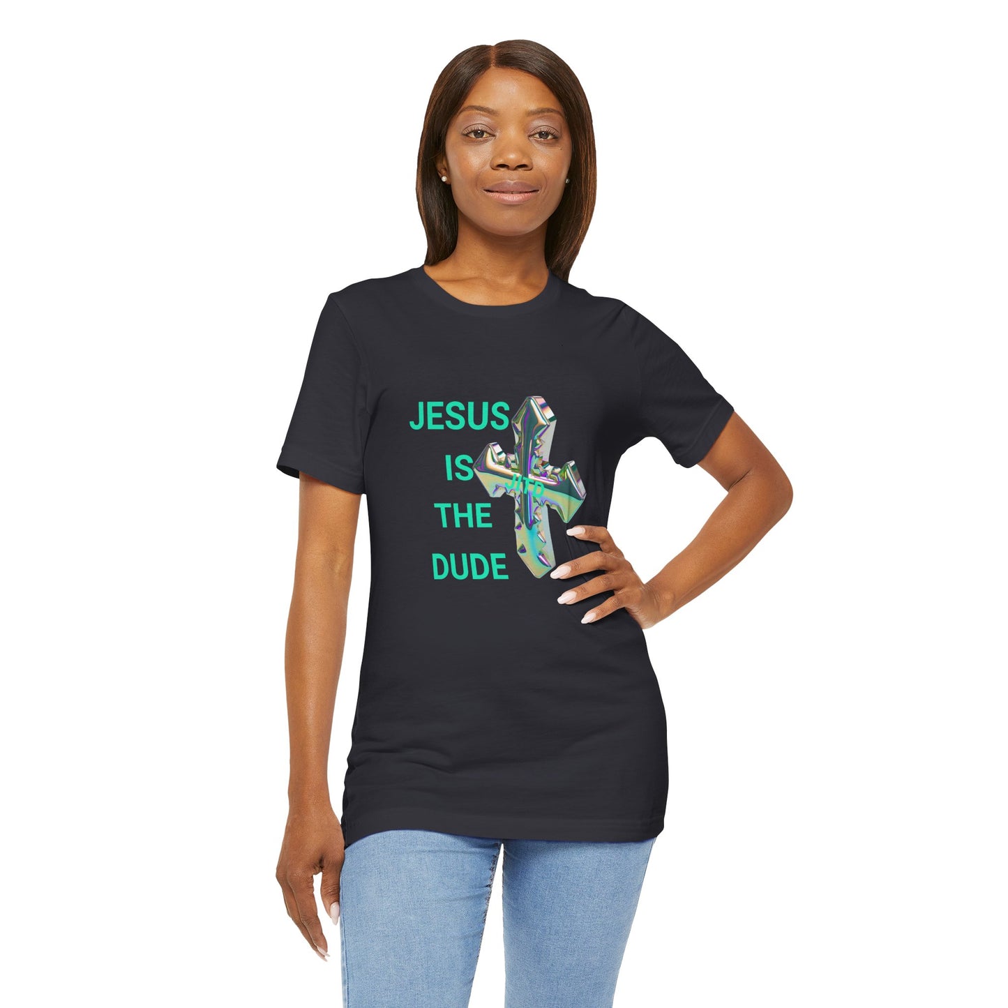 JITD IRIDESCENT CROSS TEE
