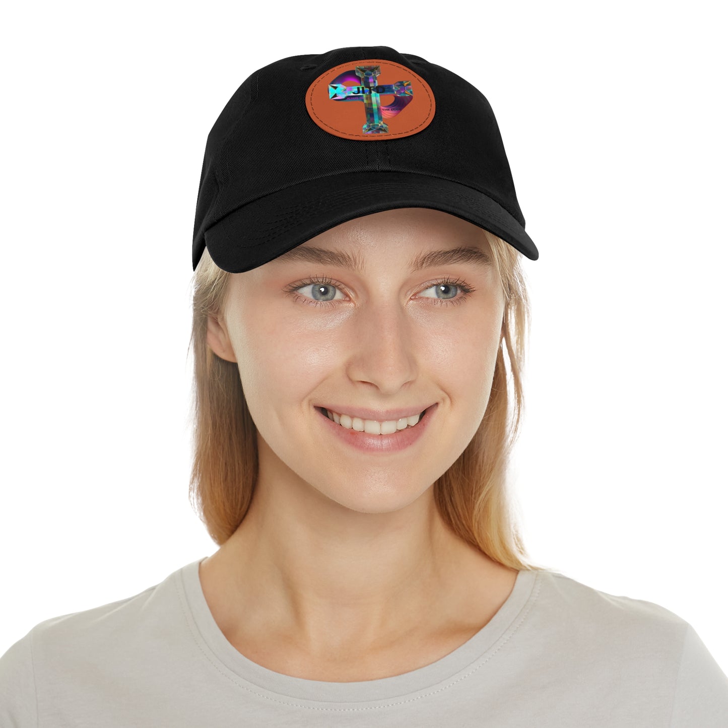 JITD CRYSTAL CROSS HAT WITH LEATHER PATCH
