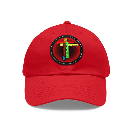 JITD RED GLOW CROSS HAT WITH LEATHER PATCH