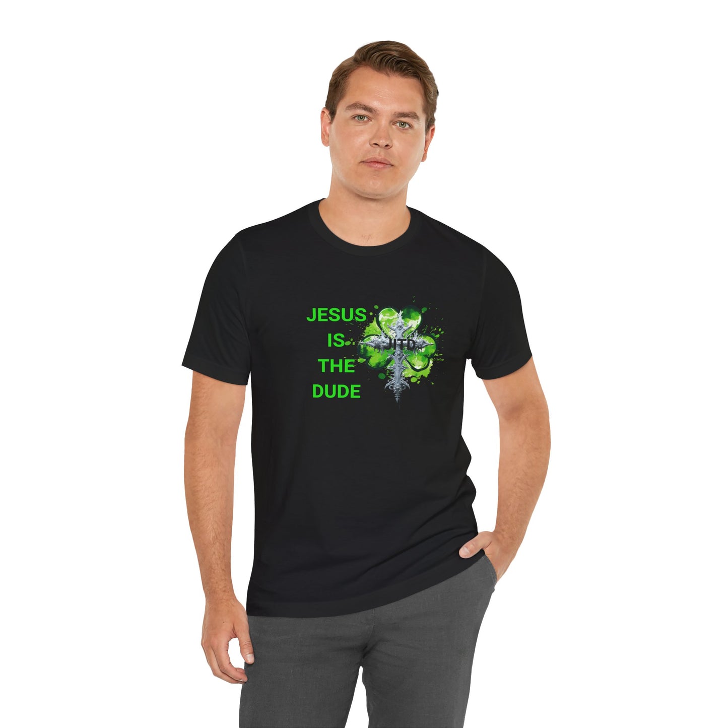 JITD GREEN HEART CROSS TEE