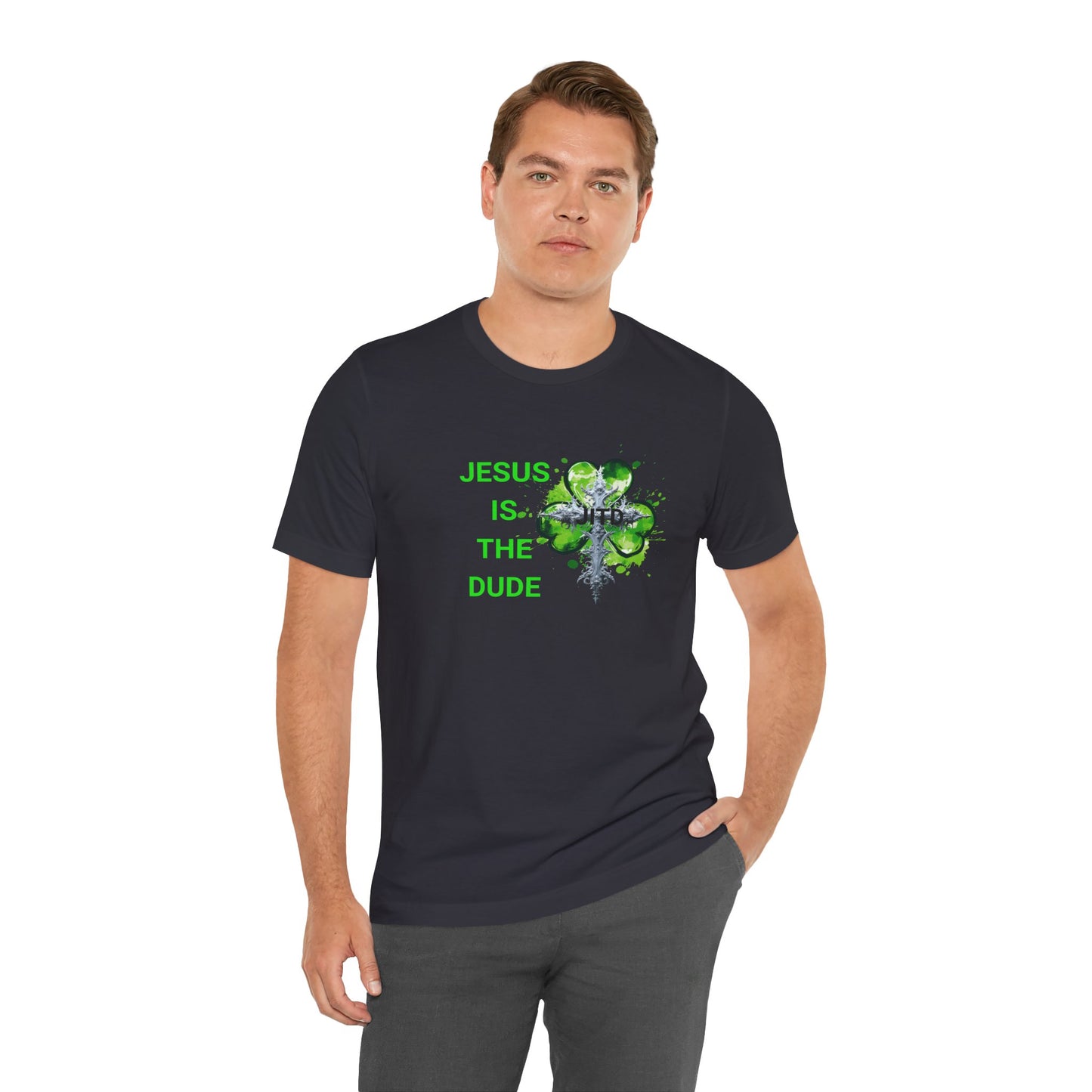 JITD GREEN HEART CROSS TEE
