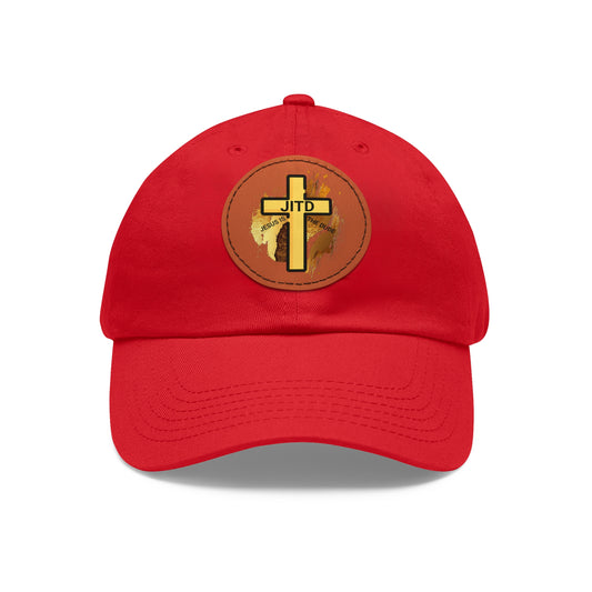 JITD BROWN CROSS HAT WITH LEATHER PATCH