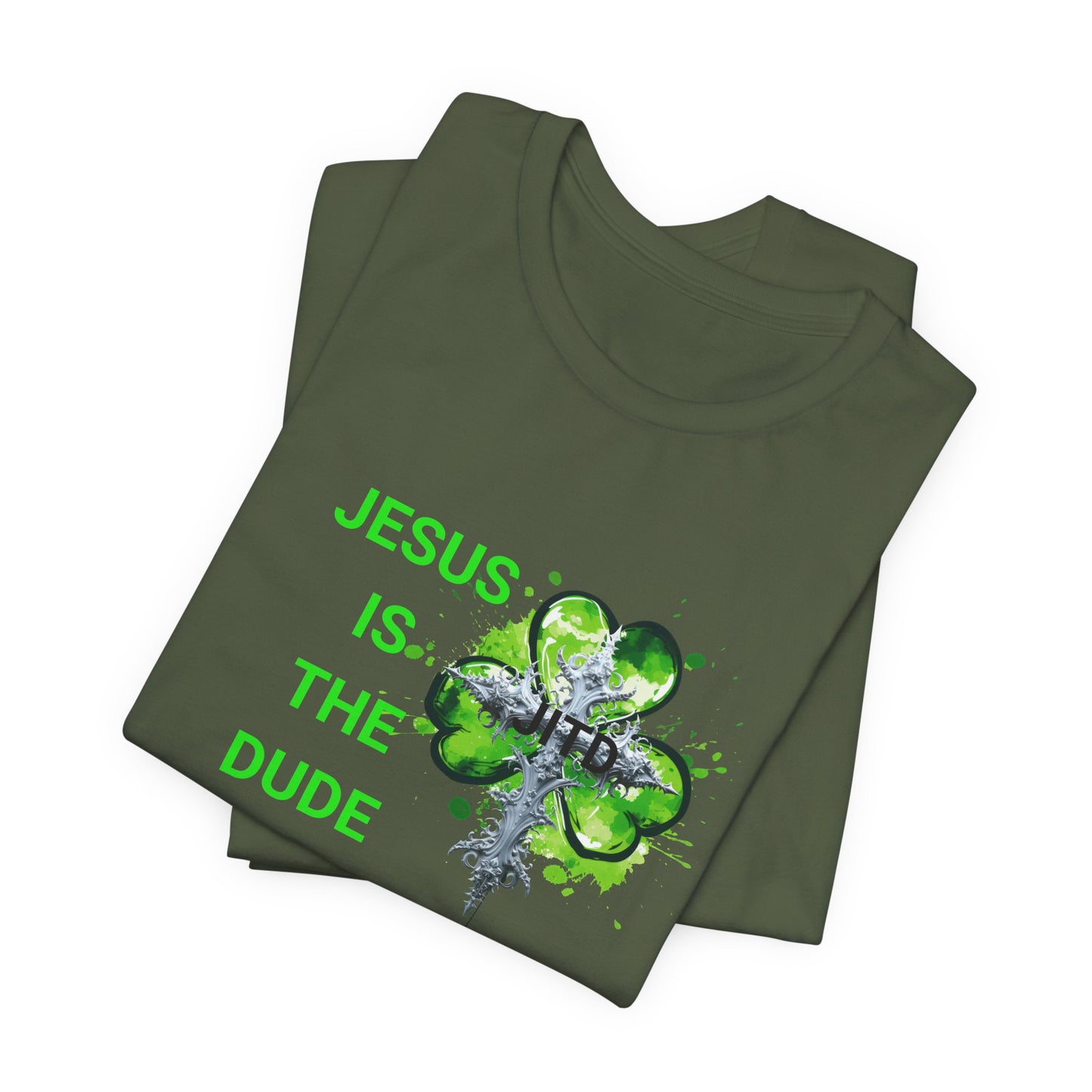 JITD GREEN HEART CROSS TEE