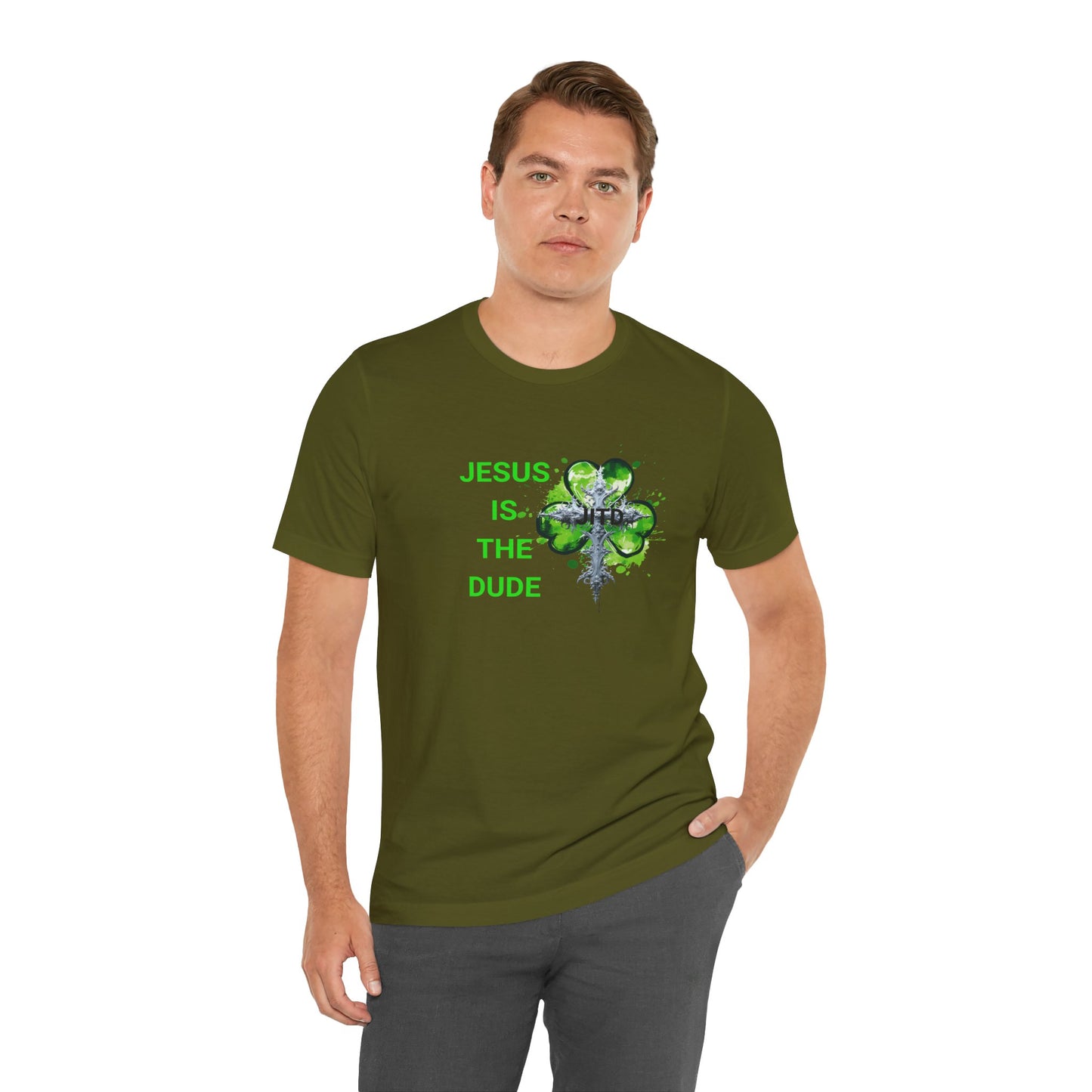 JITD GREEN HEART CROSS TEE
