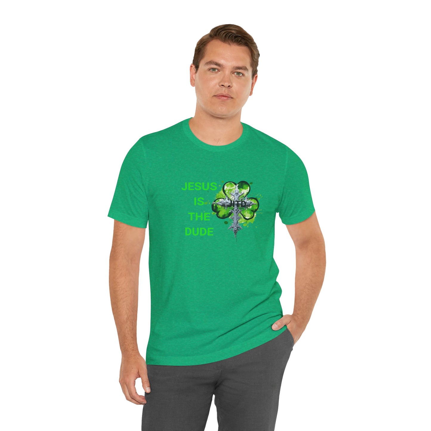 JITD GREEN HEART CROSS TEE