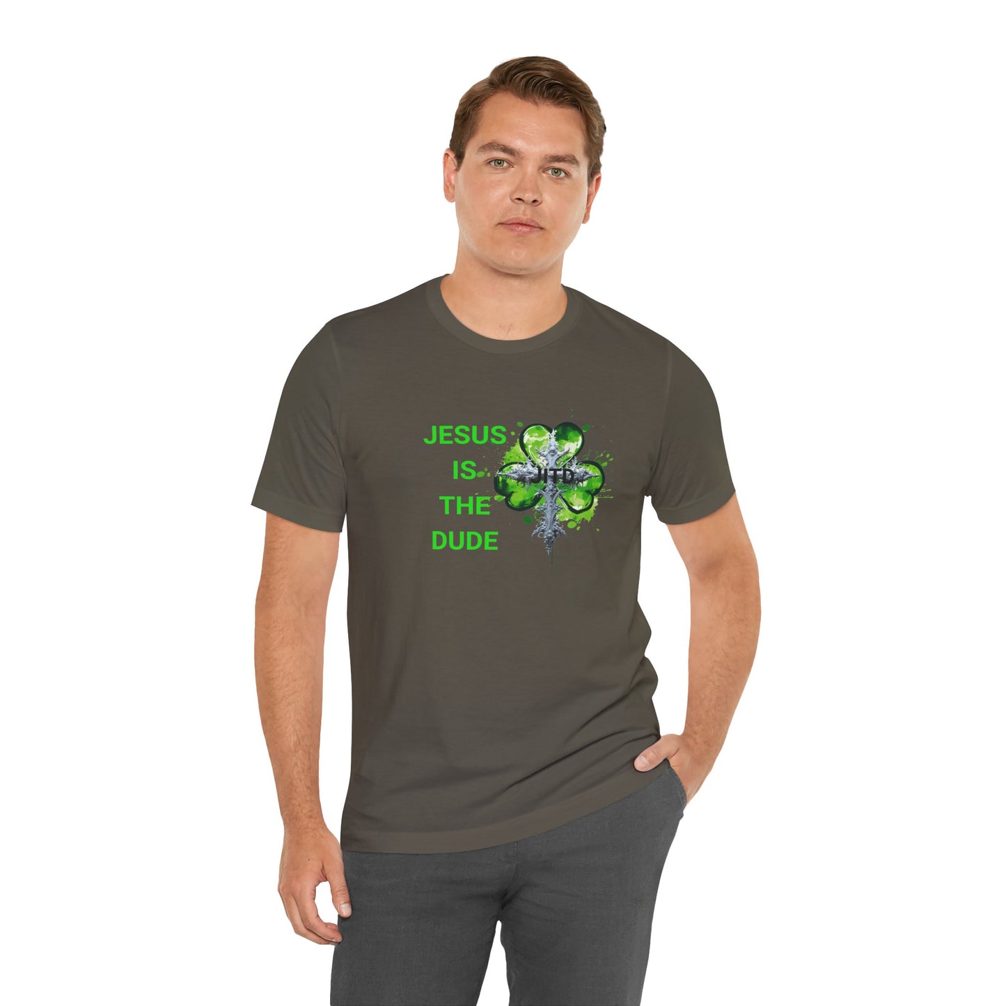 JITD GREEN HEART CROSS TEE