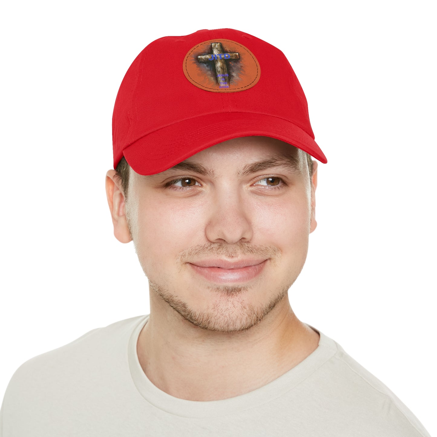 JITD WOODEN CROSS HAT WITH LEATHER PATCH