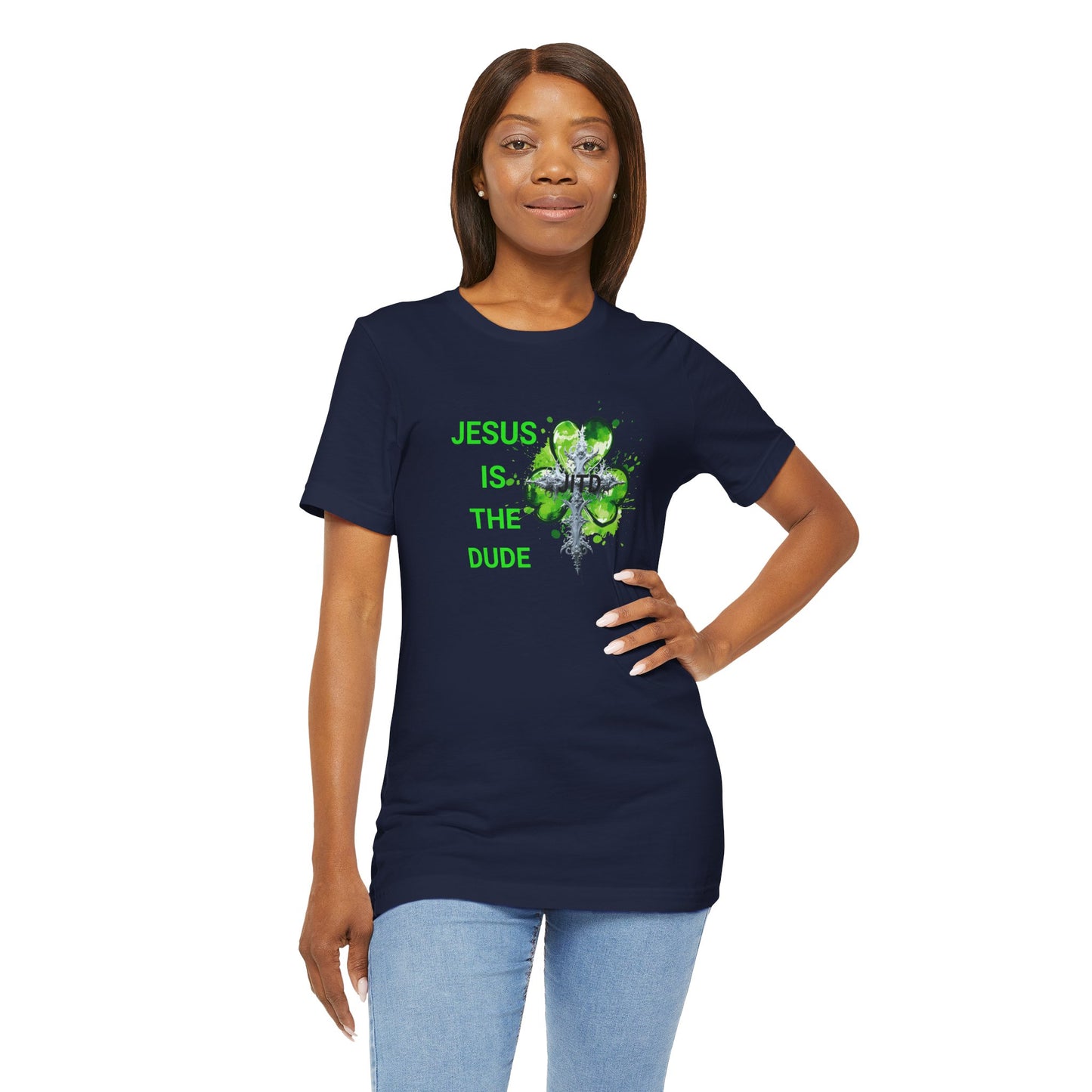 JITD GREEN HEART CROSS TEE