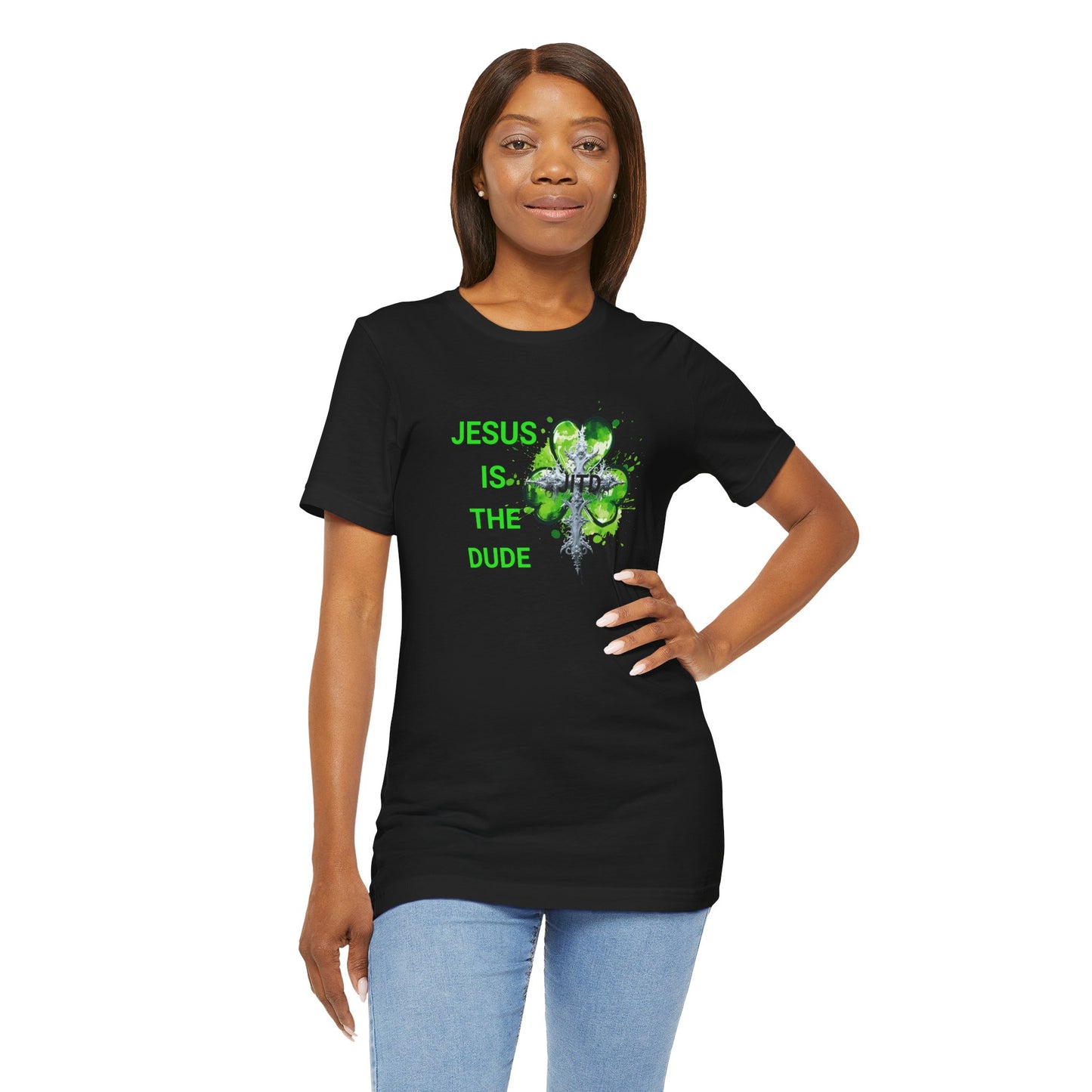 JITD GREEN HEART CROSS TEE